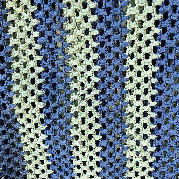 NWT Universal Thread Straw Tote Purse Yellow and Blue - Picture 8 of 10